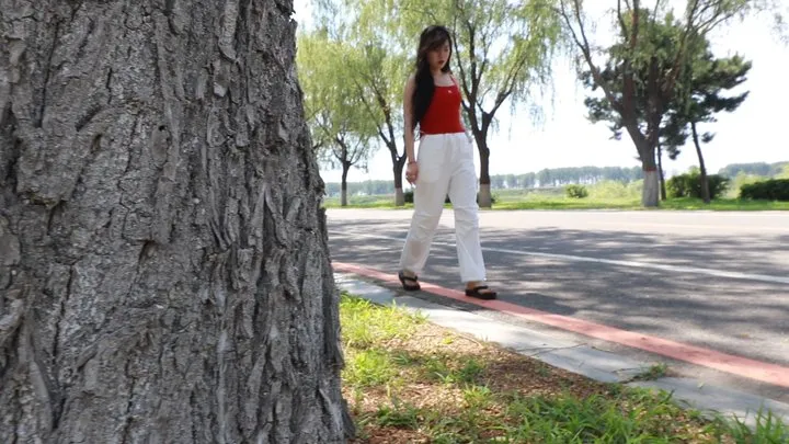 Cgbf - Beautiful girl was tied into the car and tickled