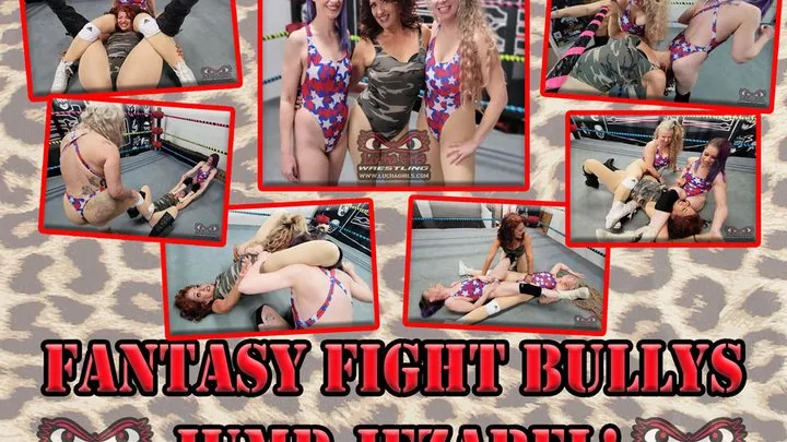 Lucha Girls ~ Female Pro Wrestling - 1295-Fantasy Fight Bullies Jump Jezabel - 2 on 1 Fantasy Wrestling