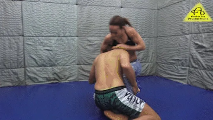 Antschas Wrestling And Fetish Store - Kim Mixed wrestling with Bert (in jeans)