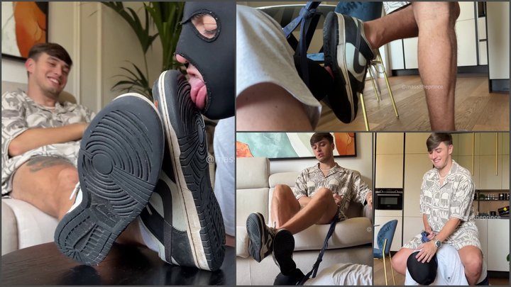 Massitheprince - Humiliating the slave under my Jordans