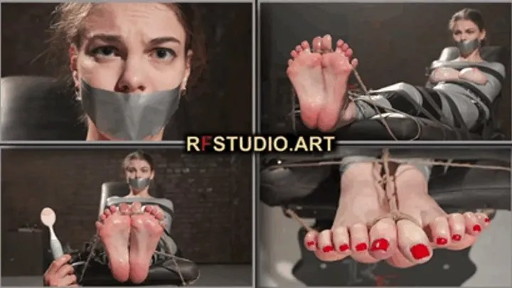 Rf Studio Production - Foxy in Tight Mummification with Exposed Breasts - Intense Bare Feet Tickling (UHD 4K MP4)