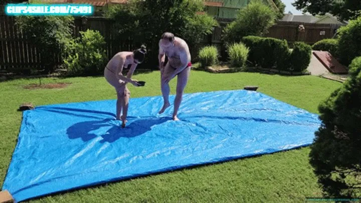Constances Crazy Cinemas - Oil Wrestling Outdoors Constance vs Jack