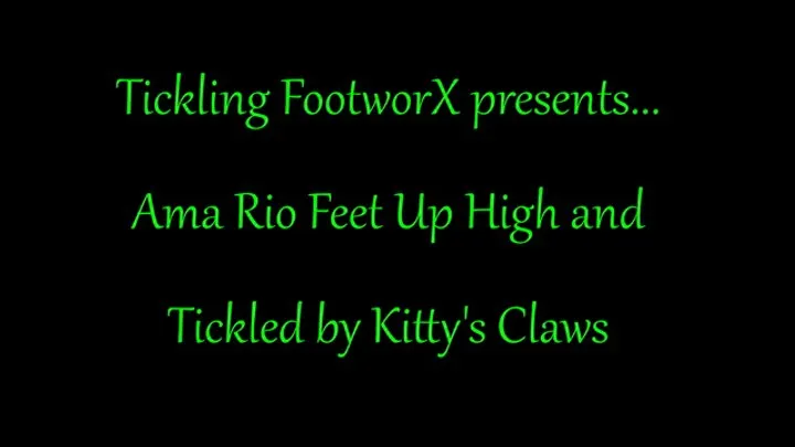 Tickling Footworx - Ama Rio Feet up High Tickled by Kitty's Claws