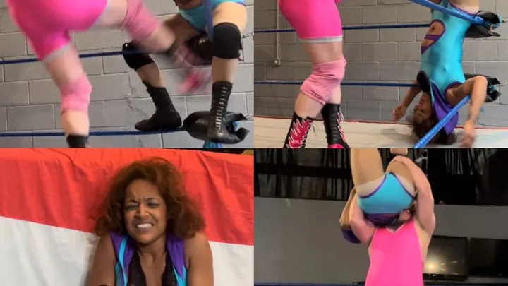 Nadia Sapphire - Mixed wrestling match includes low blows