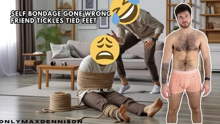 Onlymaxdennison - Self bondage gone wrong foot tickling!
