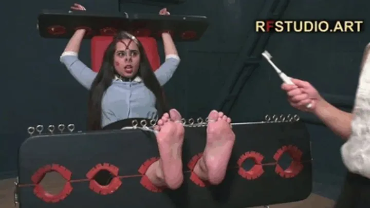 Rf Studio Production - Tonya in Stocks - Cruel tickling her feet by Leya (FULL HD MP4)