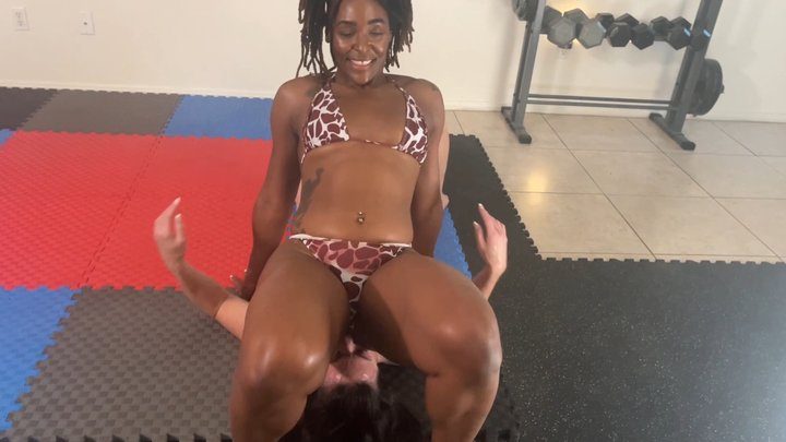 Protein Wrestling - Part 2 FIRST TIME EVER Ruby Blue vs Chazzie in an Competitive Face Sitting Match called “ATTACK OF THE AMAZONS”