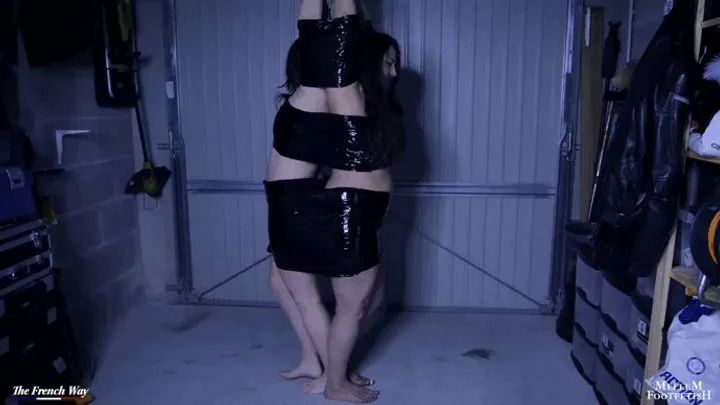 The French Way Tickling - Two women tied up in the garage - TICKLING - TICKLING ARMPITS - BELLY BUTTON FETISH - BONDAGE - CLASSIC TICKLING - TAPEGAGGED
