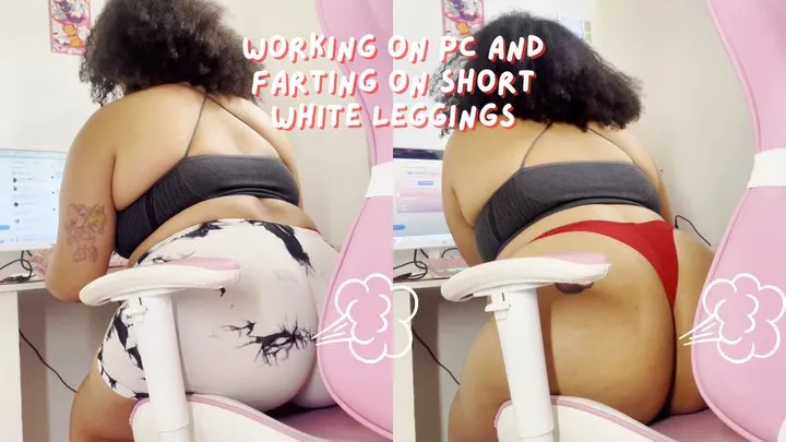 Cutiepiie Chubby - BBW Working on Pc and Farting on Short White Leggings