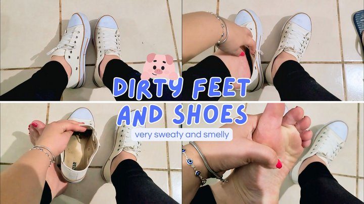 Goddess Isabela Cristina - Showing off my very dirty sneakers and sweaty feet while I tease you (EN-1080)
