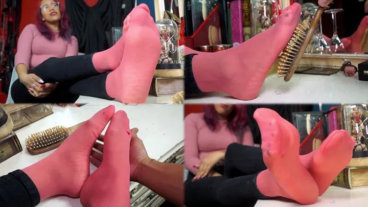 Divarope Latinas In Fetish Bondage - Naughty, ticklish and pretty girl in coral nylons