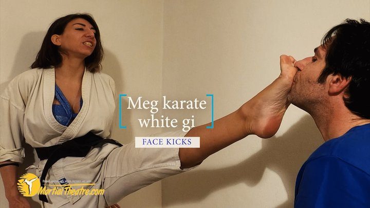 Martialtheatre Videoclip Store - Meg karate white gi face kicks