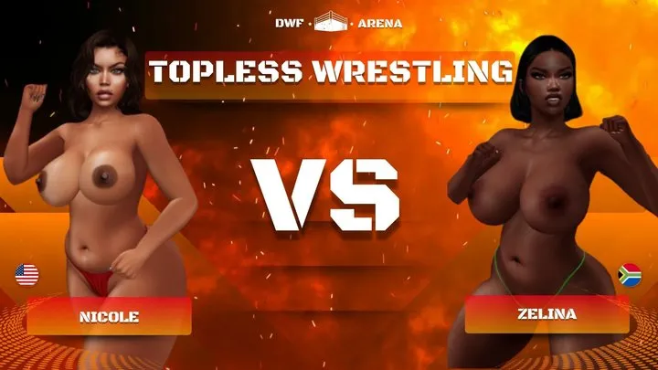 Nicolewrestles - Topless female pro wrestling: Zalina challenges Nicole to face the champion HD