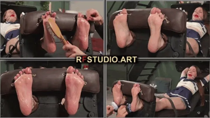 Rf Studio Production - Lada in Stocks with a BallGag - Tickling and Bastinado on Her Bare Feet (UHD 4K MP4)