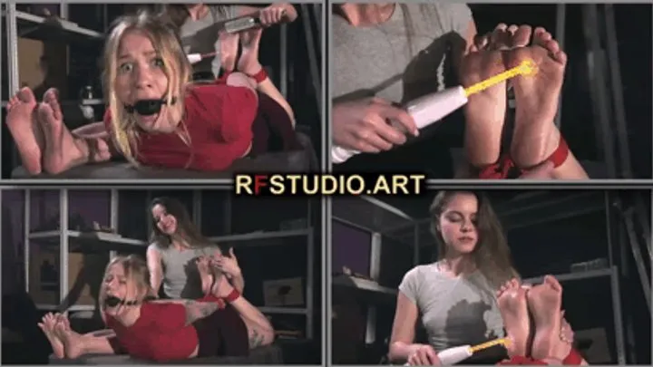 Rf Studio Production - Olivia Gets Tickled by Leya - Hogtied, Ballgagged, and Electric Play on Her Soles (UHD 4K MP4)
