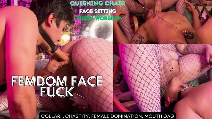 Pegging Goddess Jade - Femdom Face fucking Male Sub in Chastity