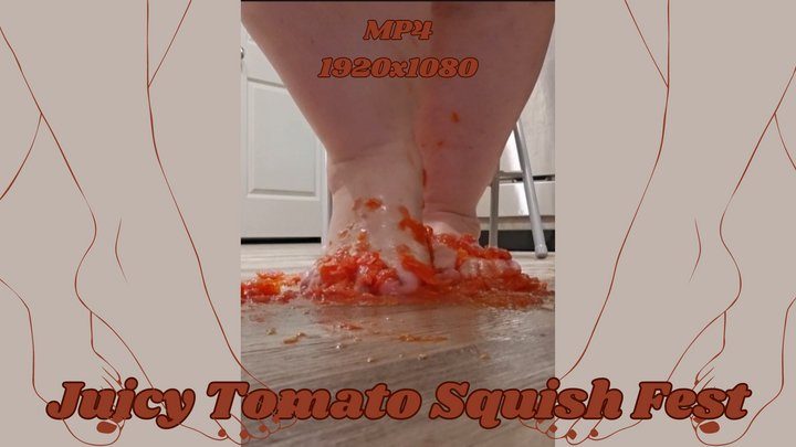 Ssbbw Rachetrach - Juicy Tomato Squish Fest with SSBBW Rachel's Ravishing Feet MP4 1920x1080