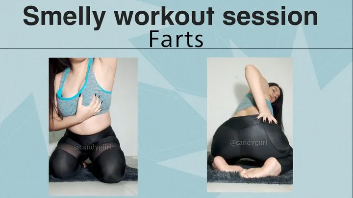 Candygiirl - Smelly workout: farting in leggings!