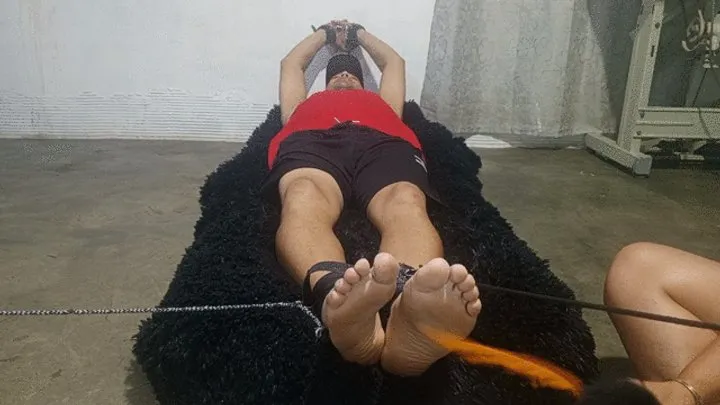 Goddess Foot Fetish - Raxan tickles a man's feet (3)