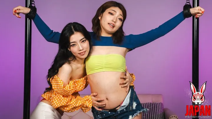 Japan Fetish Fusion Bondage - Giggling Haruno Ando Cuffed and Tickled by Tsubame Amai- BDSM (4K Video)