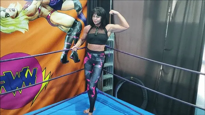The Wrestling Amazons - Reversed head scissors match by female bodybiulder