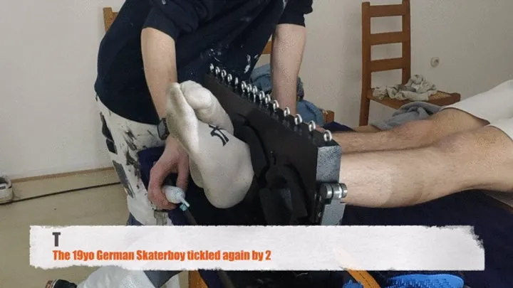 Tickling French Feet - The 19yo German Skaterboy tickled again by 2 (Full HD)