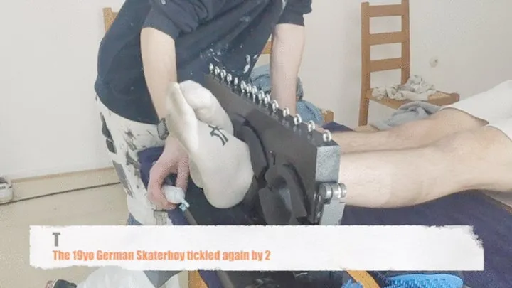 Tickling French Feet - The 19yo German Skaterboy tickled again by 2 (mobile)