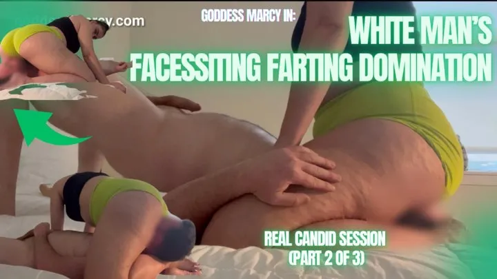 Brazilian Farts - White Man's Facessiting and Farting Domination - Part 2 of 3 - Struggle and Arousal - Ft Goddess Marcy