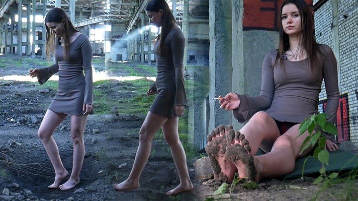Russian Smokers - Dirty feet smoking barefoot (HD 720p)