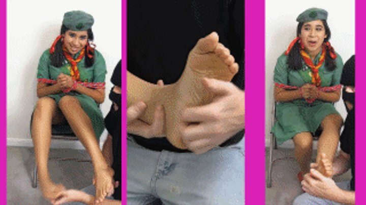 Erica's Chronicles - Tied up Girl Scout eRica has her feet tickled & licked in an attempt to get her cookie recipe!