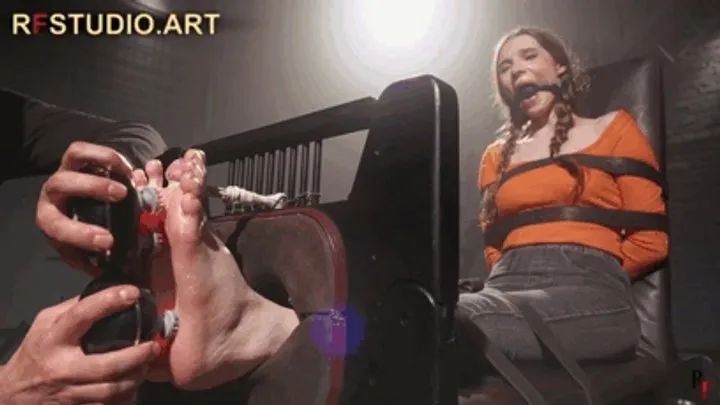 Rf Studio Production - Meloxy - Intensive Feet Tickling in Stocks with Various Tools (UHD 4K MP4)