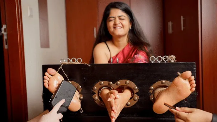 Lovely Laugh Tickling - Avani's Ticklish Audition In The Stocks