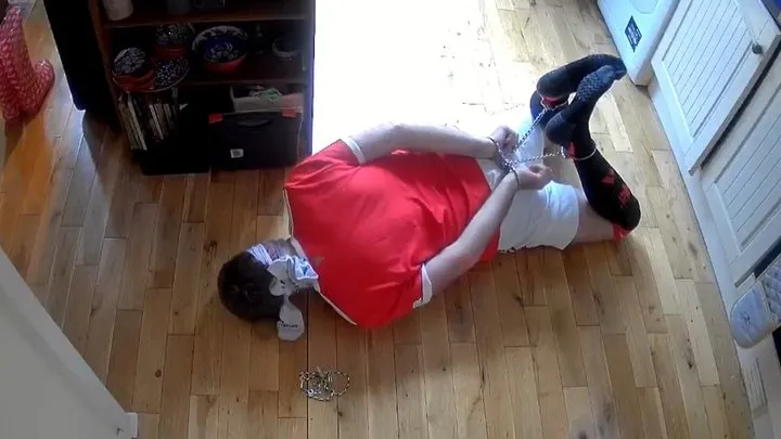 Topofthepot Miss M - Footballer in self bondage hogtie hell