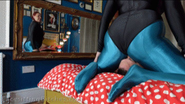Lethal Bitches - Smothered and facesat hard by Divine Domino in shiny spandex leggings and leotard FB1719