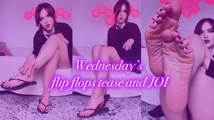 Fallen Feet - Wednesday flip flops tease and JOI