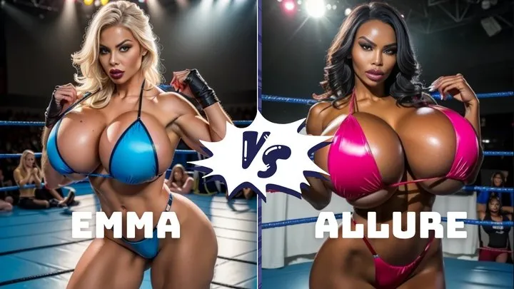 Nicolewrestles - Topless big tit female pro wrestling: Emma vs Allure rematch LOW
