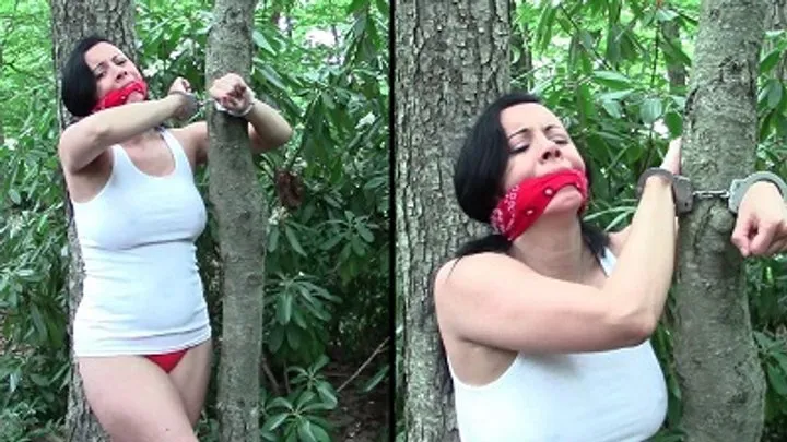 Anuvids Bondage Clips - Kerri- Hippie Hitcher, Cuffed To Tree, Gagged, Jeans Pulled Down, Exposed Panties