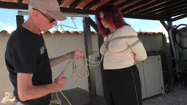 Tied In Public - Slave ThannaA - First ever Bondage Walk Training in the spanish woods - Part 1 wmv SD