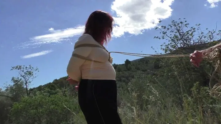 Tied In Public - Slave ThannaA - First ever Bondage Walk Training in the spanish woods - Part 1 mp4 HD