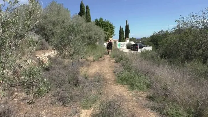 Tied In Public - Slave ThannaA - First ever Bondage Walk Training in the spanish woods - Full Clip mp4 SD