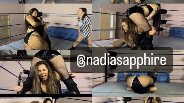 Nadia Sapphire - Women’s wrestling match turns into hard spank-athon