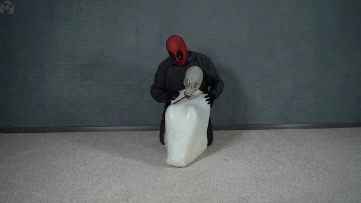 Vacuum Dreams - Special Agent vs Deadpool Bondage with a White Big Balloon Part 2