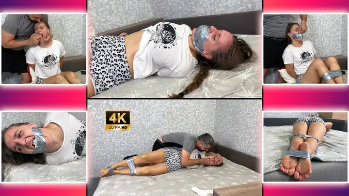 Vallstudio - Mouth Stuffing with Socks Bound Girl Struggles With Gag 4K - Bondage - Soles - Tape Gag - Wrestling - Foot Fetish - Embarrassed Girl - Ass Worship - Mouth Fetish - Nose Pinching - Breath Play - Gag Talk