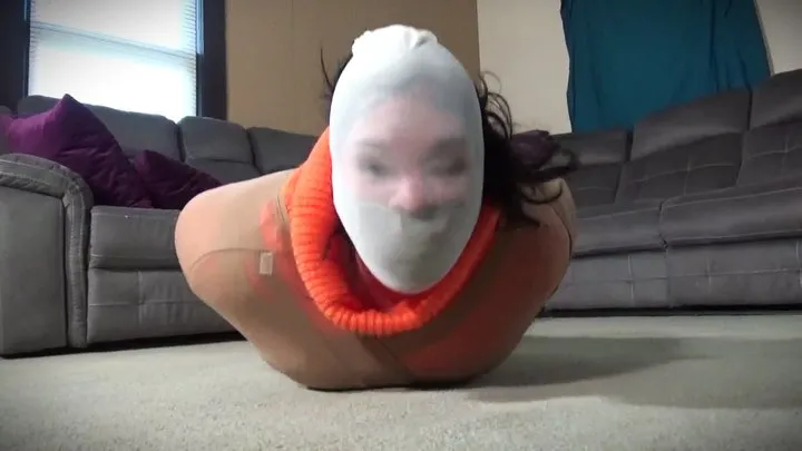 Gina Rae Michaels Bondage - Courtney's triple hooded pantyhose encasement in chunky sweater and slouch socks