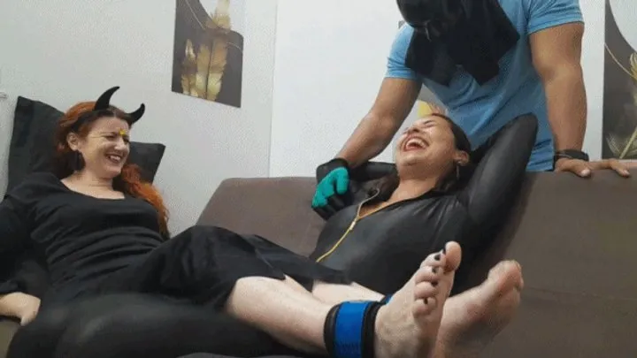 Tropical Foot Fetish Videos - Amanda and Paola at an intense Halloween tickling party