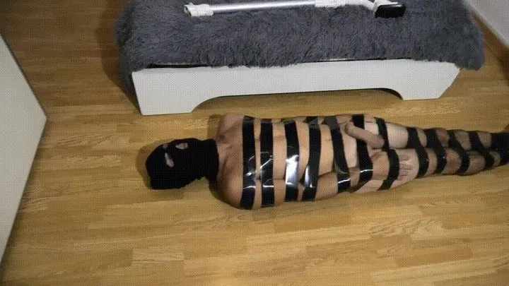 Fetish Room Of Perverted Mistresses - Vacuuming the one tied with black tape MOV