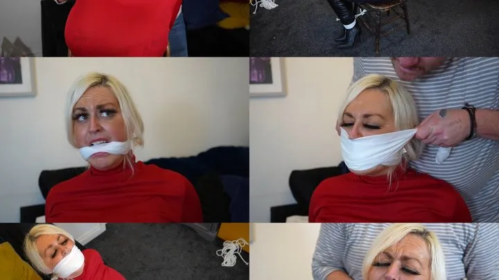 Muffled Screams - Busty blonde personal investigator cally gets chair tied and multi gagged (wmv)