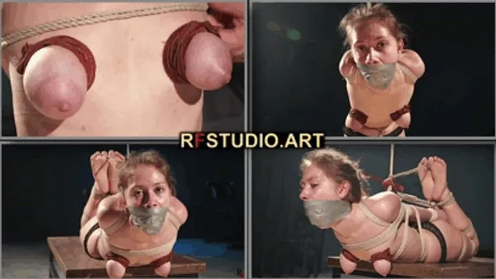 Rf Studio Production - Little Agness - Urban Explorer Caught 2 - Large Sponge Gag, Tight Rope Hogtie, and Tied Tits (UHD 4K MP4)