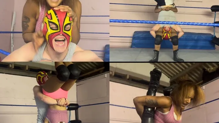 Nadia Sapphire - Women drops skinny male jobber on his head
