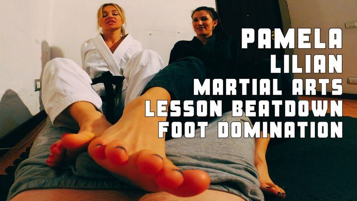 Martial Fetish - Pamela and Lilian martial arts lesson beatdown foot domination